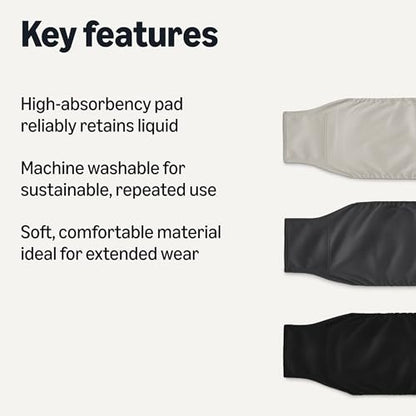 Amazon Basics Washable Highly Absorbent Machine Washable Male Dog Diapers, Large Size, Black, Grey, Silver, 3 Pack - size: L