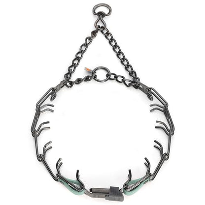 Herm Sprenger Black Stainless Steel Dog Collar with Quick Release ClicLock Buckle and Biothane Insert Training Collar Made in Germany (Sage Green, 23in x 3.2mm(Neck Size up to19-20in)) - color: Sage Green, size: 23in x 3.2mm(neck size up to19-20in)