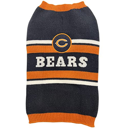 NFL Chicago Bears Dog Sweater, Size Extra Small. Warm and Cozy Knit Pet Sweater with NFL Team Logo, Best Puppy Sweater for Large and Small Dogs - color: Chicago Bears, size: X-Small