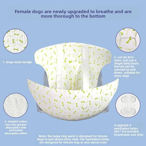 Dog Diapers Male, 10 Count Male Dog Diapers Disposable -Super Thin Diapers High Absorbent Belly Bands for Dogs (S,Female) - size: S