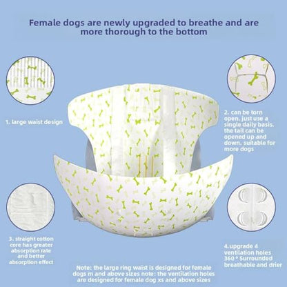 Dog Diapers Male, 10 Count Male Dog Diapers Disposable -Super Thin Diapers High Absorbent Belly Bands for Dogs (S,Female) - size: S