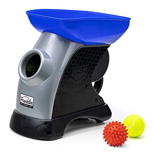 Franklin Pet Supply Co. Ready Set Fetch Automatic Tennis Ball Launcher Dog Toy - Electronic Thrower for Fetch + Playtime - Launches up to 40 Feet - Official Size - color: Blue/Black