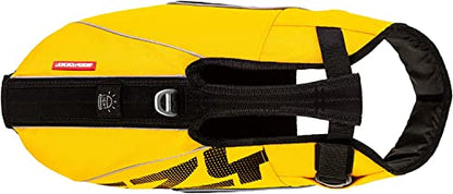 EzyDog DFD X2 Dog Life Jacket - Adjustable Swimming Safety Life Vest Preserver with Continuous Neck Flotation, Reflective Trim, & Grab Handle (2XS, Yellow) - color: Yellow, size: 2XS