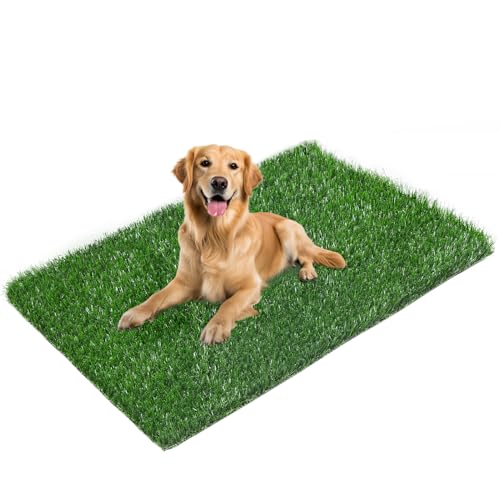 LOOBANI 43.7in x 27.6in Replacement Artificial Grass Puppy Training Pads, Quickly Absorbency Portable Dog Potty Grass, Fit 45x29in Potty Tray(1 Pack) - size: 43.7"x27.6"