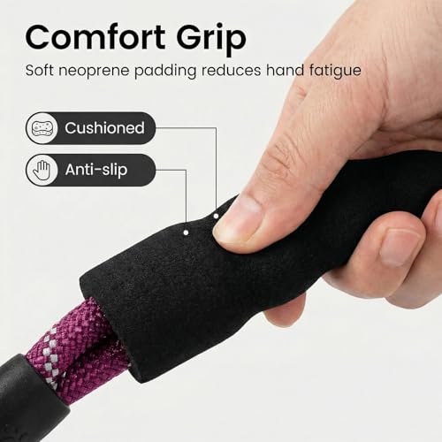 Dog Leash for Medium,Large and Small Dog,Heavy Duty, Durable Rope,Lightweight Design for Walking,Training,and Outdoor Activities,Pack of 2 Leash,Black and Purple,6Ft,1/2 inch - color: 2PCS-Black+Purple