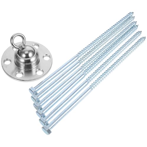 KALLORY Heavy Duty Dog Tie Out Stake Set with 360 Degree Rotation Design, Iron Ground Spike for Dog Leash, Portable and Rust-Resistant Anchor for Garden and Yard Use