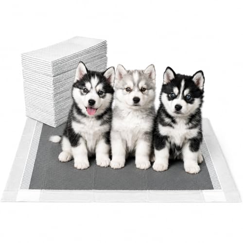 8 Layer Pet Training Pads | Ultra-Absorbent with Activated Carbon / Charcoal Technology | Pee Pads | Max Absorbency for Any Pets | Leak Prevention | Fragrance-Free | Unscented | Attractant | 40 Count