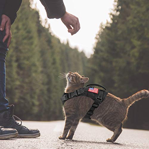 Tactical Service Dog Vest Harness, Outdoor Training Military K9 Patrol Dog Vest Adjustable Tactical Puppy Harnesses with Handle (XS, Black) - color: Black, size: X-Small (Pack of 1)
