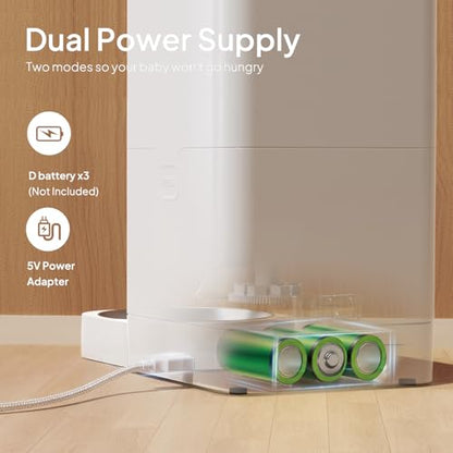 VOLUAS Automatic Cat Feeders - Timed Pet Feeder for Cats and Dogs with Dry Food Dispenser, Desiccant Bag, Programmable Portion Control, 4 Daily Meals, 10s Voice Recorder | Programmable Portion Control, Up to 4 Meals Daily, Dual Power Supply, Power-Off Mem