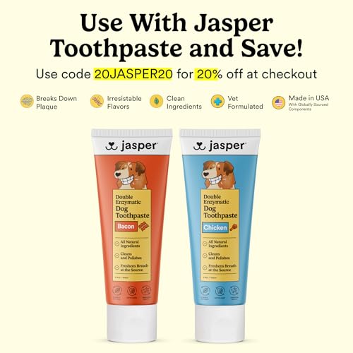 Jasper Dog Toothbrush, 360 Degree Pet Tooth Brushing Kit, Cat Toothbrush, Canine Dental Care & Teeth Cleaning Kit, Pet Finger Tooth Brush, Use with Dog Toothpaste, 4-Pack Neon - color: Neon (4-pack)