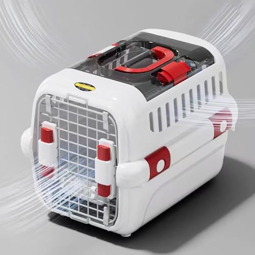 New Dog and Cat Kennel, Hard Sided Travel Pet Carrier, Top Front Load Ventilation Cat Crate for Small Dogs Outdoor Traveling Hiking Camping Picnic(Color:Gray) - color: gray