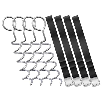 KESYOO Heavy Duty Spiral Ground Stakes Tent Anchors with Sturdy Dog Tie-Out Cable, Portable Camping Tent Accessories Set for Outdoor Pet and Shelter Stabilizing, 4pcs