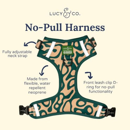 Lucy & Co. x Parks Project Geyser No-Pull Dog Harness, Adjustable Front Clip Harness with Comfort Padding, X-Large - color: Geyser, size: X-Large