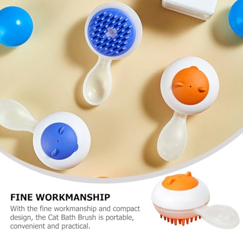 GANAZONO Dog Bathing Brush Pet Grooming Massager with Soft Silicone Head for Small Dogs and Cats, Multifunctional Shampoo Dispenser Scrubber for Pet Cleaning and Bathing