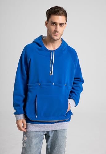Pet Cat Dog Pouch Hoodie Small Animal Carrier – Kitten Puppy Pouch Sweatshirt Holder Fleece Unisex Hoodies Dazzling Blue - color: Dazzling Blue, size: Medium