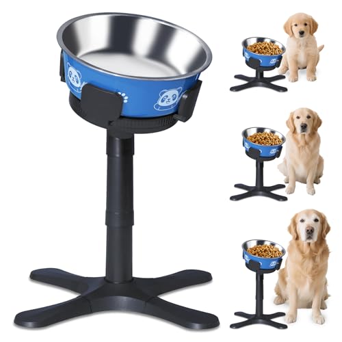 Dog Bowls Elevated Adjustable Stand, Raised Bowl with 3 Heights & Tilted Feeding Stand, Compatible with Various Bowls, for Medium & Large Breeds (with Bowl) Black - color: Elevated Dog Bowls