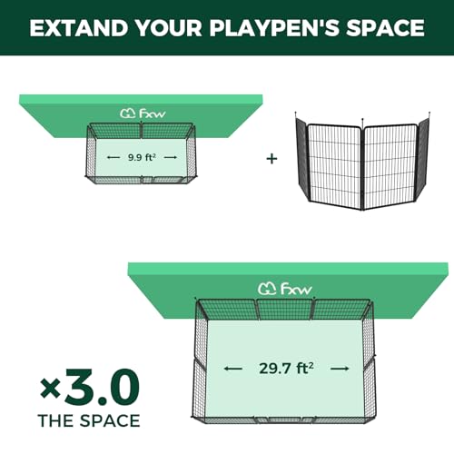 FXW Instant Unleashed Dog Playpen, Portable Pet Fence for Outdoor, RV Trips, and Camping, 40inch, 4 Panels for Medium and Large Dogs│Patented - size: 40"H