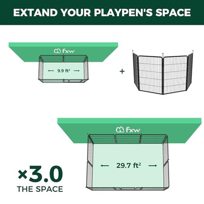 FXW Instant Unleashed Dog Playpen, Portable Pet Fence for Outdoor, RV Trips, and Camping, 40inch, 4 Panels for Medium and Large Dogs│Patented - size: 40"H