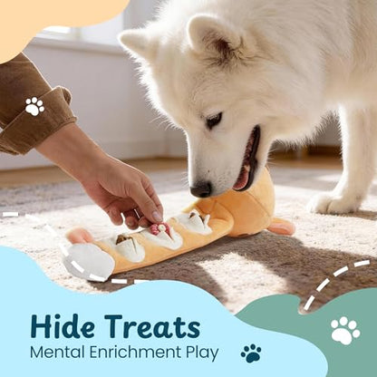 Nocciola Dog Squeak Toys 3pcs, Dog Toys to Keep Them Busy for Aggressive Chewers, Hide and Seek Crinkle Dog Toy for Large Dogs, Long Face Wild Animals Playground Series - style: Horse Elephant, Duck