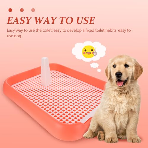 ULTECHNOVO Mesh Dog Toilet Tray Indoor Puppy Potty Trainer Anti-Slip Dog Pee Tray Lightweight Durable 6.9X5.5 Inch for Easy Cleaning and Training - color: Pink