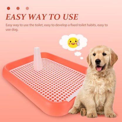 ULTECHNOVO Mesh Dog Toilet Tray Indoor Puppy Potty Trainer Anti-Slip Dog Pee Tray Lightweight Durable 6.9X5.5 Inch for Easy Cleaning and Training - color: Pink