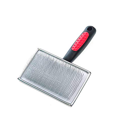 Ryan's Pet Supplies Paw Brothers Flat Slicker Brush for Dogs, Dog Brush for Long Haired Dogs, Professional Grade, Coated Tips, Gentle on Skin, Maximum Coverage, Large 4.5" x 2" - size: Large