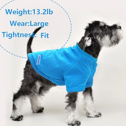 2 Pieces Stripe Dog Clothes for Small Dogs Summer Dog Shirt Cute Soft Puppy Clothes Bresthable Chihuahua Cat Clothes XS~XXL Pet Clothing (Blue, XX-Large) - color: blue, size: XX-Large