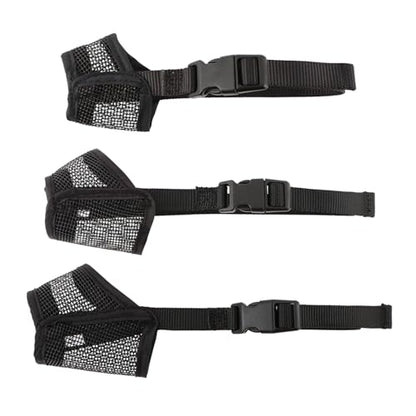 3pack Dog Muzzle Suits for Small Medium Large Dogs, Drinkable Breathable Mouth Guard, Adjustable Strap Soft Dog Muzzle to Prevent Biting Chewing, Air Mesh Muzzles for Scavenging Licking (XS+S+M)
