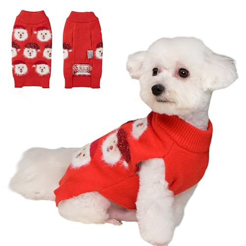LUBOT NEW Ugly Christmas Sweaters for Puppy Cute Funny Wintertime and Holiday Parties Knitted Pullover Sweater Santa Small Dog Red X-Small - color: Red, size: X-Small