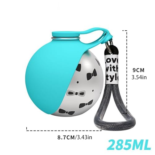 2 in 1 Portable Dog Water Bottle Portable Dog Water Bottle with Silicone Foldable Bowl Leak Proof Stainless Steel Dog Bottle for Hiking Compact Pet Water Bowl (Blue B) - color: BLUE B