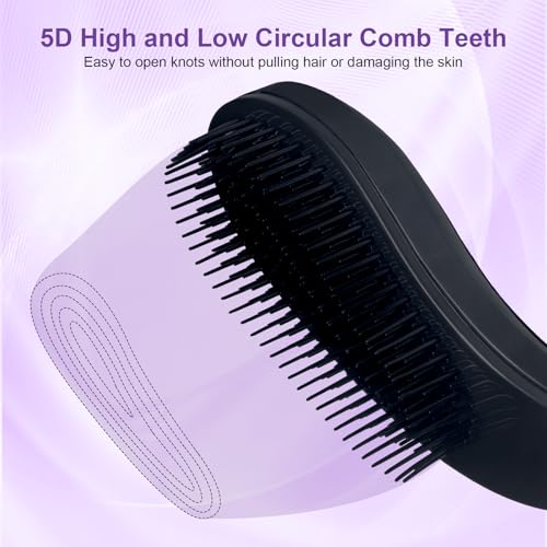 Small Dog Brush- Grooming Tool for Teddy, Yorkies, Maltese, Shih Tzu, Chihuahua - Puppy Hair Brush (Black) - color: Black