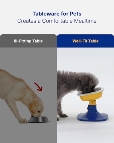 PETHROOM Well Fit Elevated Dog Bowl Stand – Adjustable Height 4.5–7.4 in with 0–22° Tilt, Stable Non-Slip Feeding Stand for Dogs & Cats, Bowl Not Included, Beige - color: Beige, size: Stand