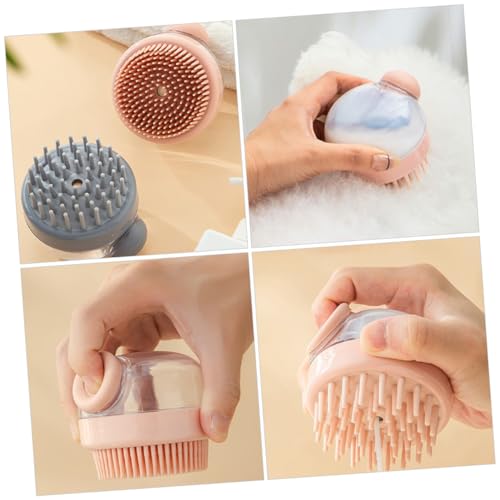 balacoo Pet Bath Brush Shampoo Dispenser Multi-functional Massage Tool for Dogs and Cats Ergonomic Silicone Scrubber for Easy Bathing and Grooming for Puppy and Kitten Care