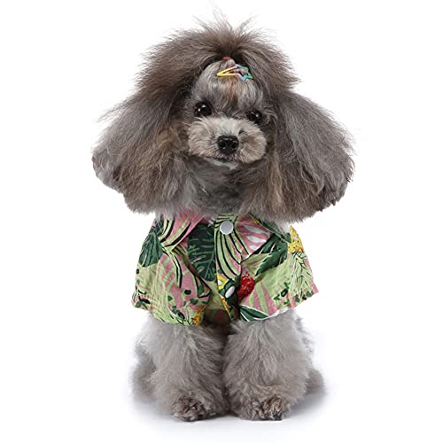 Tangpan Summer Pet Daisy Hawaiian Beach Plaid Print Shirts Clothes for Dog S07 Pink M - color: Z Pink, size: Medium