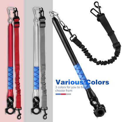 Bicycle Dog Leash for Riding, Hands Free 150° Rotating Built-in Shock Absorber Bike Retractable Leashes for Cycling, Elastic Nylon Adjusted Car Holder Seat Belt Rope (Black) - color: Black