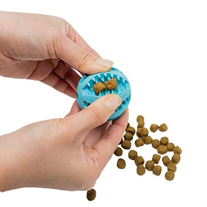 Youngever 2 Pack Dog Ball Toys for Pet Tooth Cleaning, Chewing, Fetching, Treat Ball Food Dispensing Toys (Small 2 Inch) - size: Small 2 inch