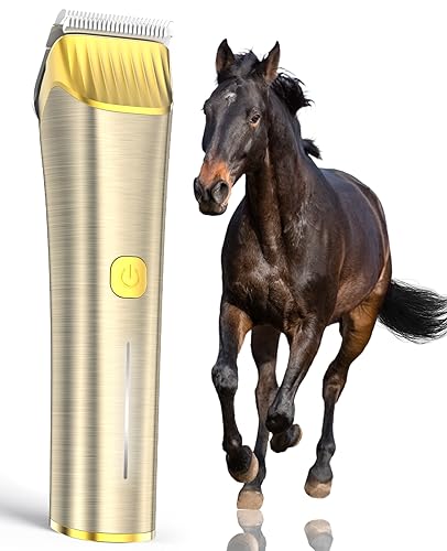 oneisall Cordless Horse Clippers,Low Noise 2 Speed Grooming Clippers,Horse Trimmer Shaver Kit for Matted Long Hair,Detachable Stainless Steel Blade Grooming Kit for Thick Coat | Detachable stainless steel blades, ultra-quiet, Horse Trimmer Shaver Kit with