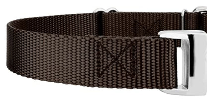 Country Brook Petz - Martingale Dog Collar - Heavy Duty Nylon Adjustable Martingale Dog Collar with Premium Buckle for Small Medium Large Breeds (5/8 Inch, Extra Small, Brown) - color: Brown, size: Extra Small (Pack of 1)