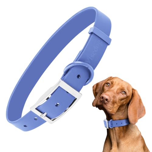 Wisedog Small Puppy Collar, XS 7"-10" × 1/2", Blue | Soft Rubber Coated Webbing, Cute Pet Design, For Small Dogs Cats - color: Blue