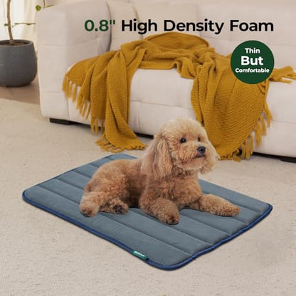 BALANCE Dog Crate Pad, Dog Foam Crate Mat Kennel Pad, Washable Water-Resistant Pet Bed Flat Dogs Cage Mat for Medium Dogs, 2 Packs - color: Dusty Blue, 2 Packs, size: 30.0"L x 19.0"W x 0.8"Th