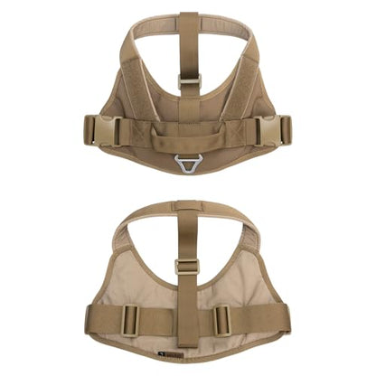 EXCELLENT ELITE SPANKER Tactical Dog Harness Patrol Harness Service Dog Vest Military Dog Vest Working Dog Vest with Handle(Coyote Brown-L) - color: Coyote Brown, size: L-(27.5 - 35.5")