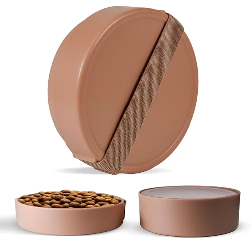 Barkin’ Trails Travel Dog Bowls, Portable Outdoor Water, BPA-Free, Food Grade Plastic Dog Travel Bowl, Camping Essentials & Container (Mocha) - color: Mocha