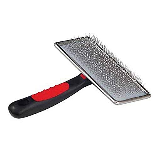 Paw Brothers Soft Pin Flat Slicker Brush for Dogs, Professional Grade Brush For Large Dogs, Coated Tips, Gentle on Skin, Remove Tangles and Mats, Maximum Coverage, Large - size: Medium/Large