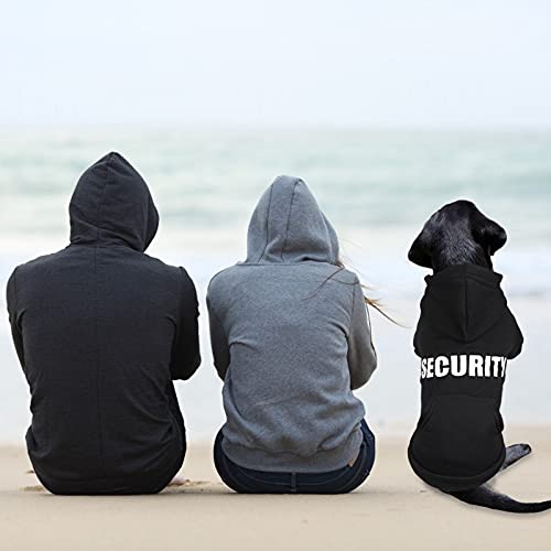 Security Dog Hoodie Dog Sweaters for Large Dogs Soft Brushed Fleece Clothes Hoodie Sweatshirt with Pocket(L) - size: Large