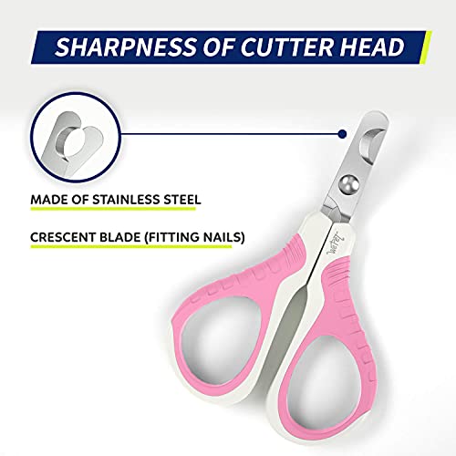 WePet Pet Nail Clippers U07.1, Professional Claw Trimmer, Bended Scissor Special for Cats, Kittens, Dogs, Puppies, Small Animals, White/Thulian Pink - color: #03 White/Thulian Pink