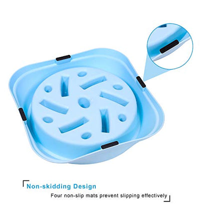 UPSKY Slow Feeder Small Dog Bowl - Anti-Slip Puzzle Bowl Feeder, Interactive Bloat Stop, Anti-Choking - color: blue