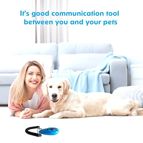 MODUS Pet Training Clicker for Dogs - Clicker with Adjustable Wrist Strap - Positive Reinforcement Clicker for Dogs, Cats, Puppies(Blue)