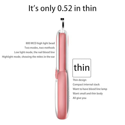 Pet nail clippers with LED Lights cat nail clippers for indoor cats nail trimmer clippers for small dog nail trimmers Cats rabbits nail clippers Bird Kittens (Pink) - color: Pink