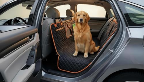 Cudloo Dog Car Seat Cover for Pets 100% Waterproof Seat Cover Anti Tear Dog and Cat Hammock 600D Heavy Duty Scratch Proof Nonslip Pet Seat Covers for Cars, Trucks and SUVs