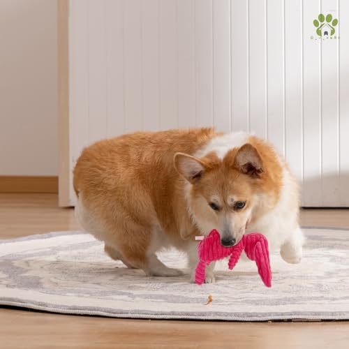 Dog Toy Body Limbs No Stuffing Head Filling Animal Appearance with Soft Squeaker,for Indoor Puppies and Senior Pups Chew and Play(Fox)